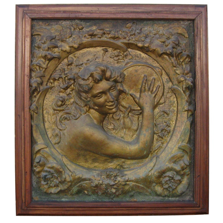 Art Nouveau Wall Plaque - 12 For Sale on 1stDibs