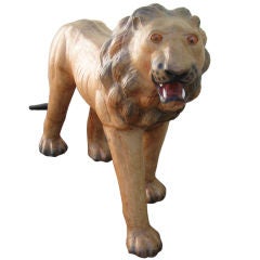 Large Size Leather Lion From The Estate Of Liberace
