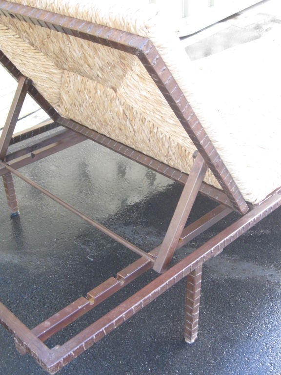 Patio Raffia and Wrought Iron Daybed at 1stdibs