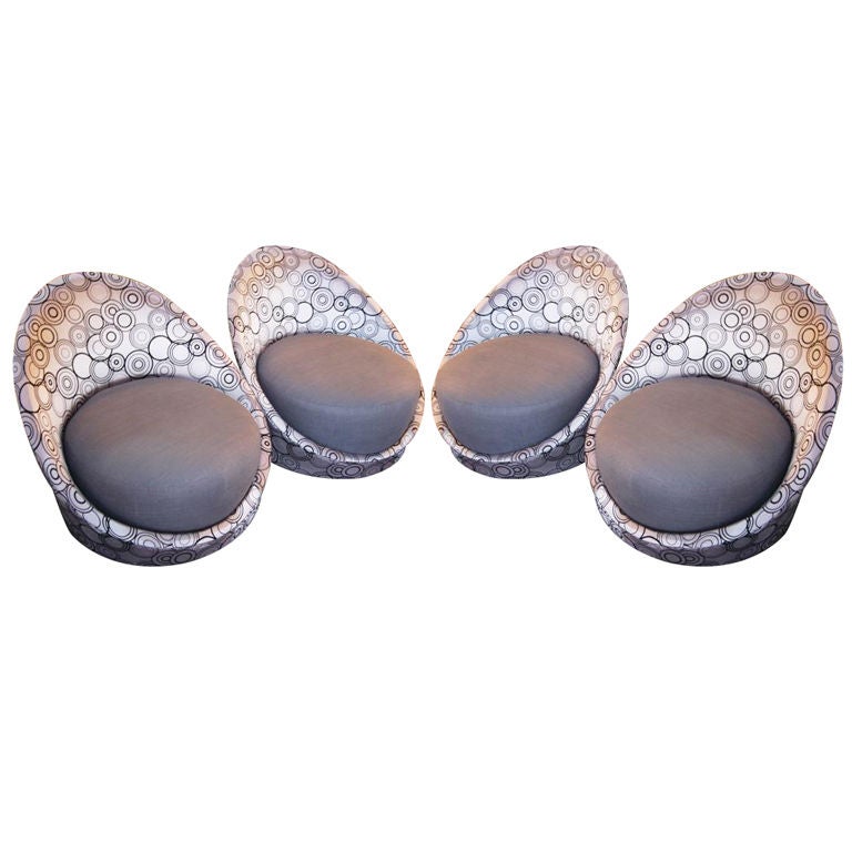 Set Of Four Egg Shell Chairs By Milo Baughman at 1stdibs