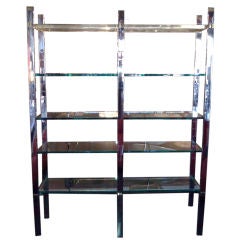Chrome, Brass and Glass Etagere