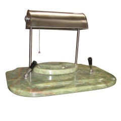 Art Deco Onyx and Brushed Nickel Desk Set 10
