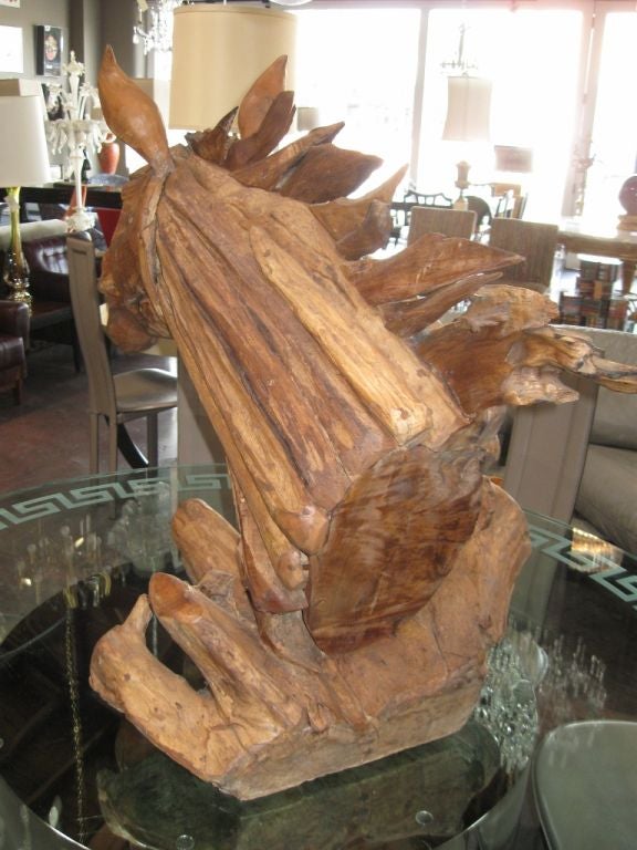 Rustic American Wood Horse Sculpture 2
