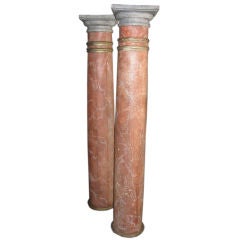 Antique 19th Century  Wood Italian Columns
