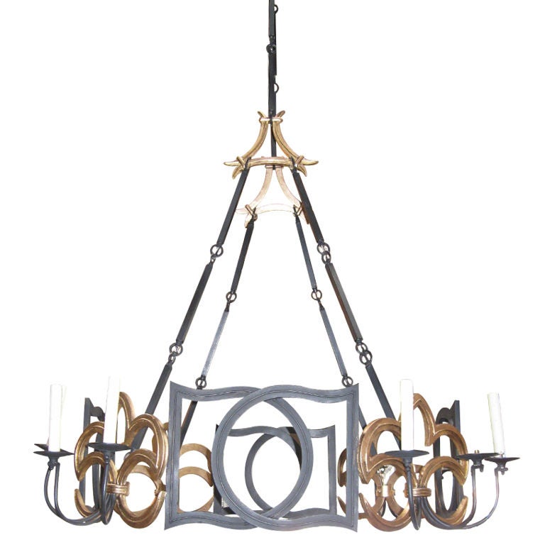 Large Wrought Iron Chandelier at 1stdibs