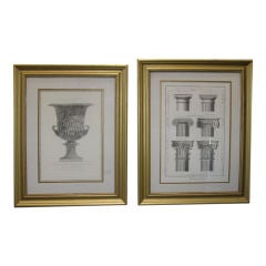Two Classical Themed Prints in Gold Leafed Frames