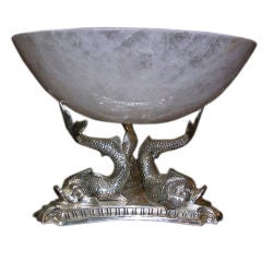 Rock Crystal and Silver (Plate) Centerpiece Bowl