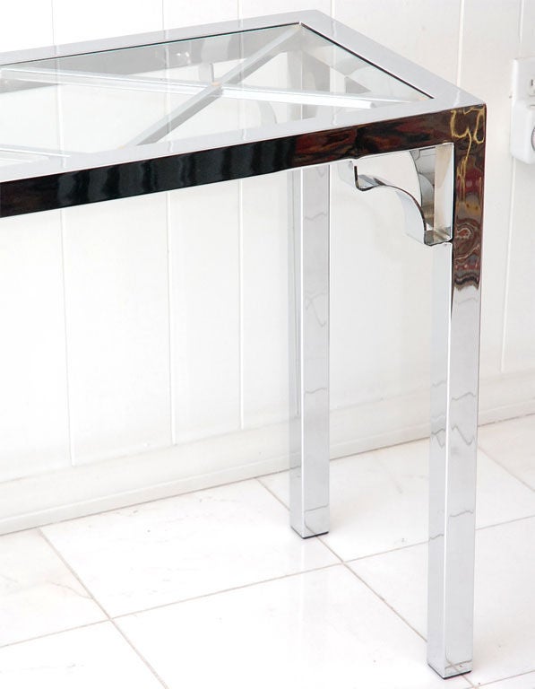 Polished Nickel Console by Milo Baughman 1