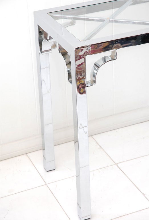Polished Nickel Console by Milo Baughman 2
