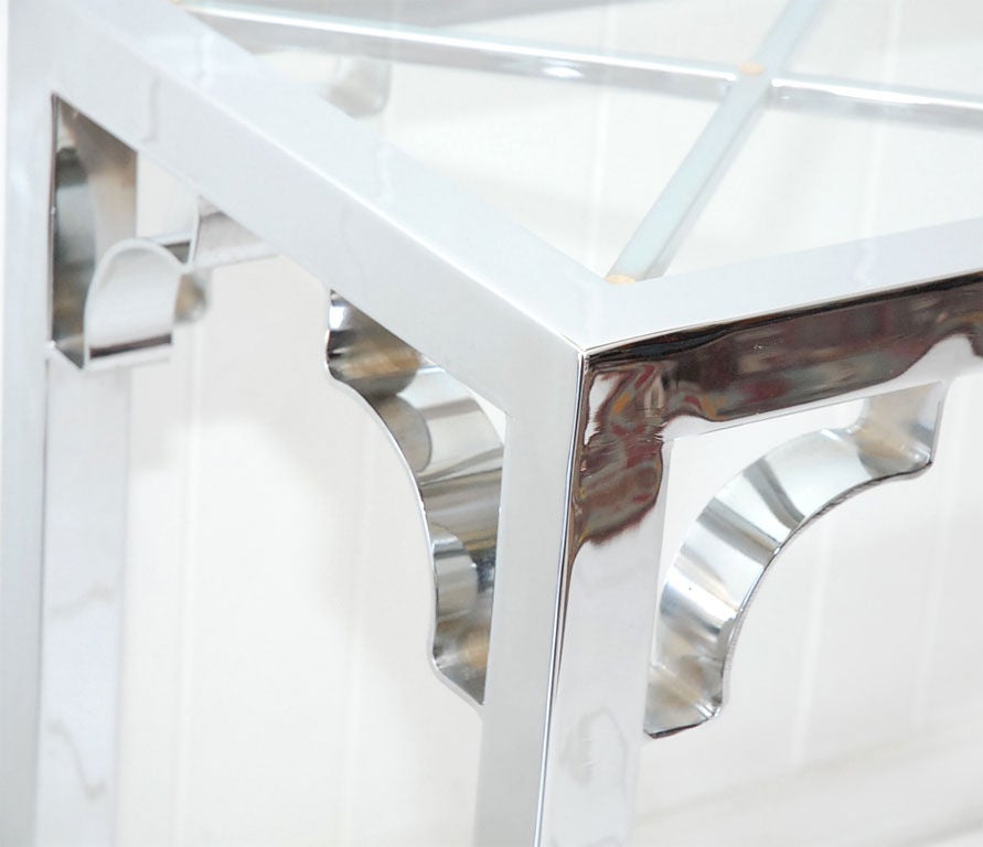 Polished Nickel Console by Milo Baughman 3