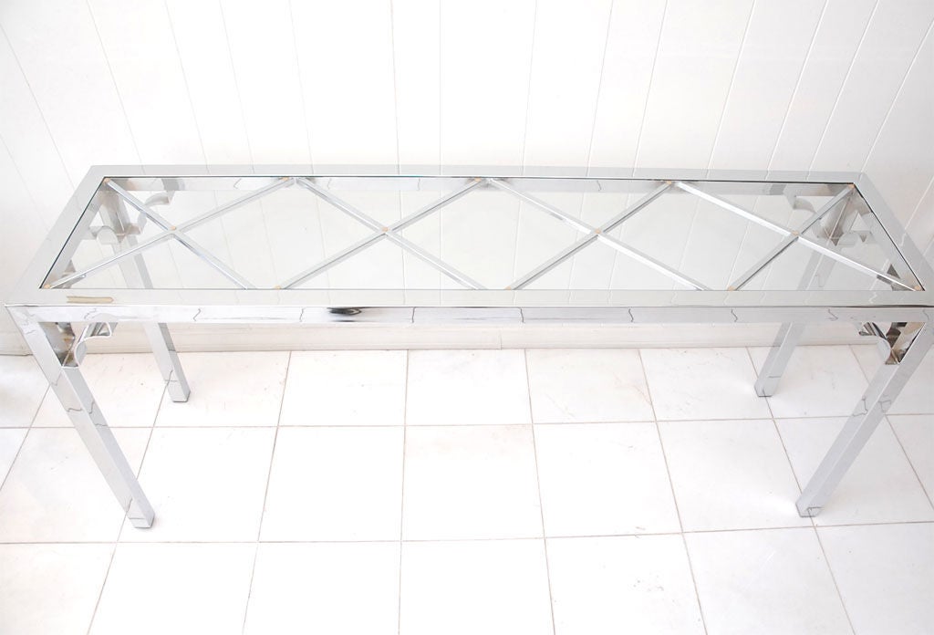 Polished Nickel Console by Milo Baughman 4