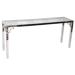 Polished Nickel Console by Milo Baughman