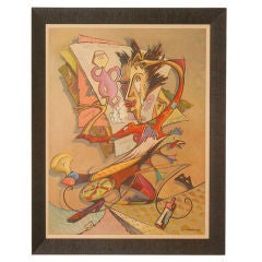 Whimsical Modernist Oil Painting by Sylvia Winslow