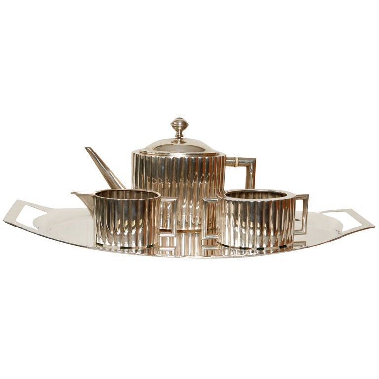 Austrian Art Deco Silver Tea Set