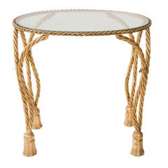 Italian Gilded Rope and Tassel Oval Table