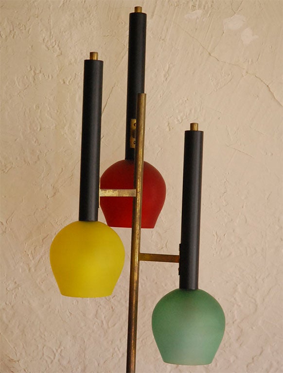Italian Tri-color Floor Lamp by Stilnovo