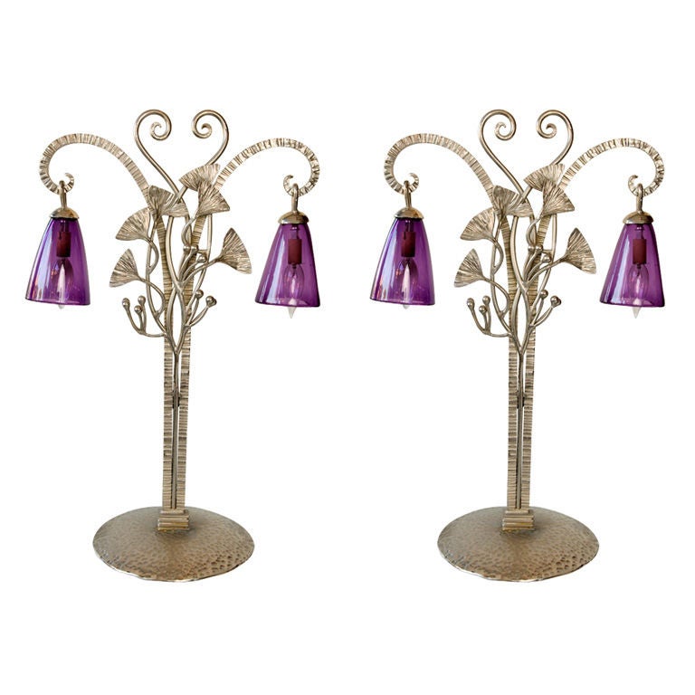 Pair of Art Nouveau Lamps