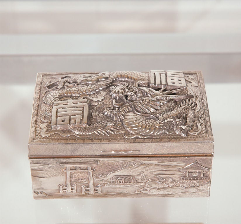 Japanese Four Vintage Silver Boxes