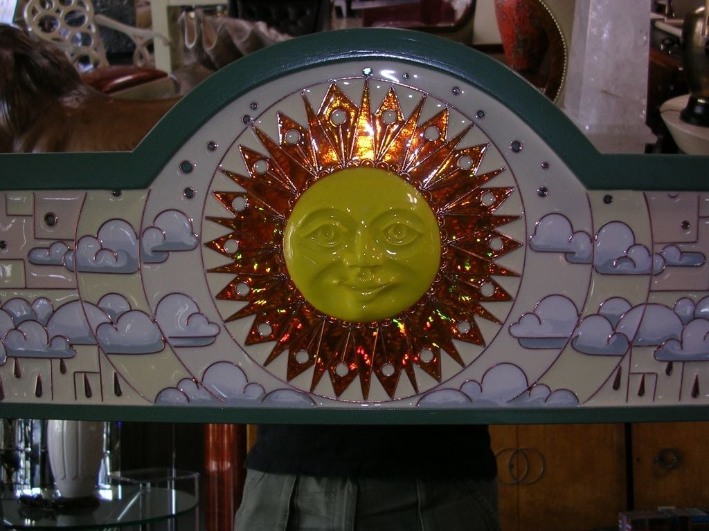 Hand Enameled Wall Mirror by George Marlowe & Robert Mackie
