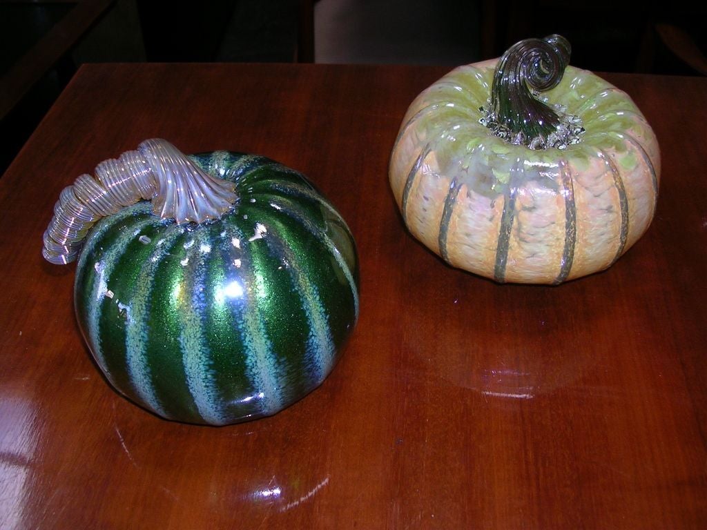 American Set of 8 Handblown Glass Pumpkins by John F. Glass