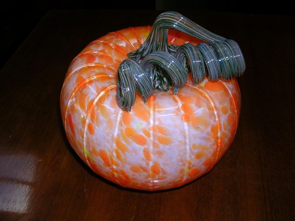 Set of 8 Handblown Glass Pumpkins by John F. Glass 1