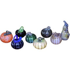 Set of 8 Handblown Glass Pumpkins by John F. Glass