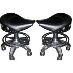 Pair of Motorcycle Saddle Seat Adjustable Barstools