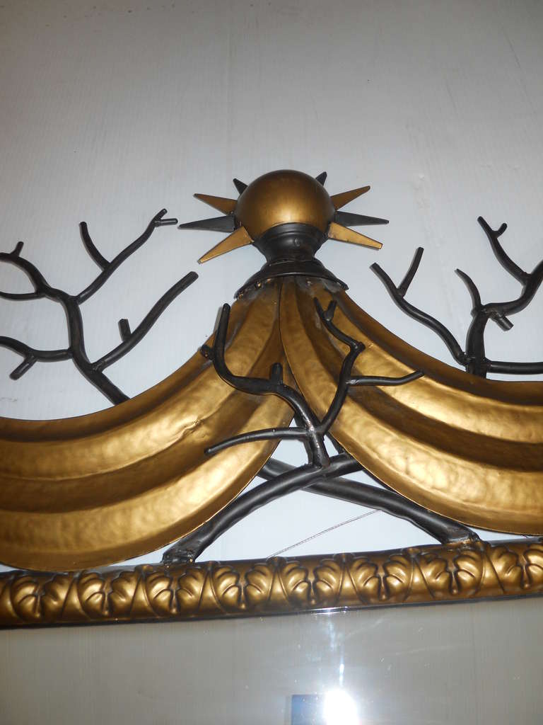 20th Century Whimsical Iron Mirror in the Manner of Gilbert Poillerat