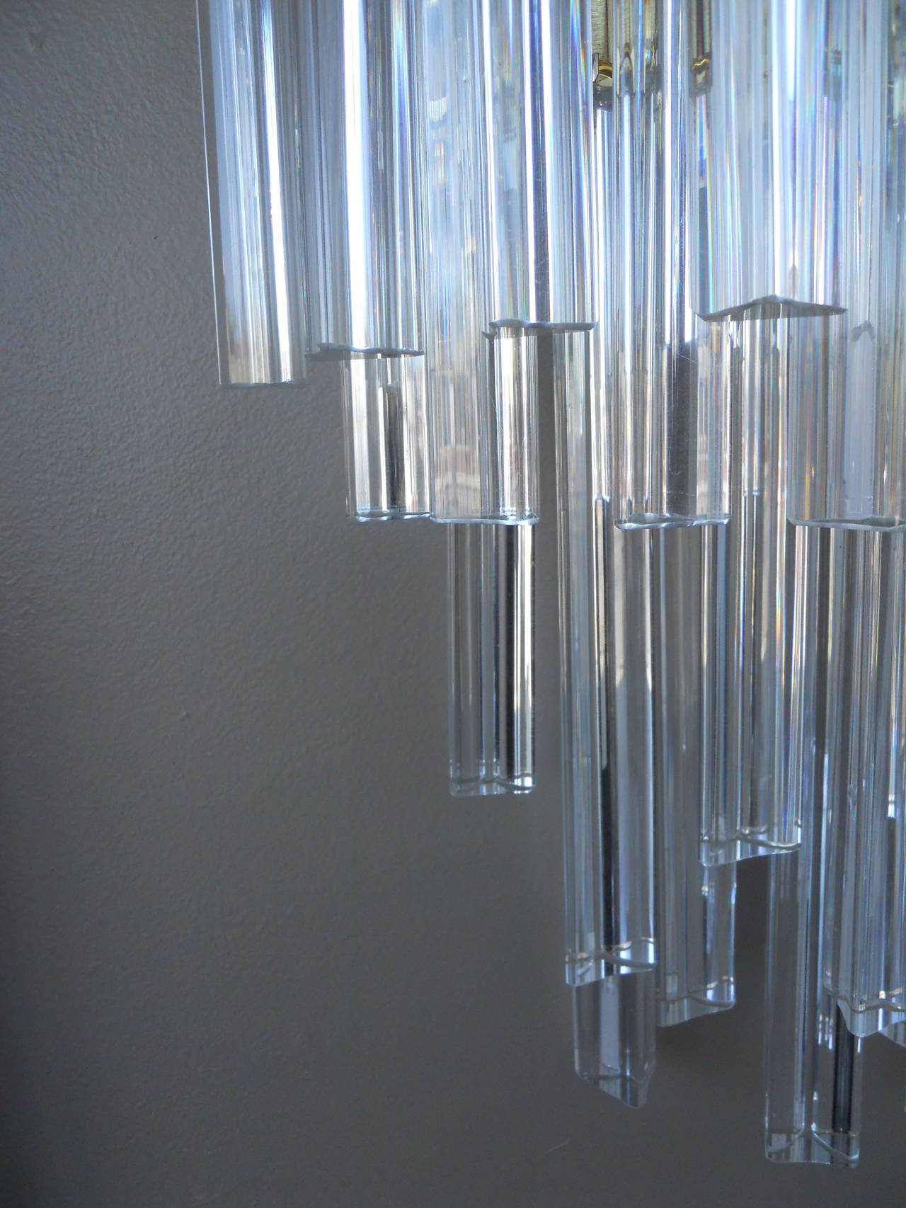 Fantastic Pair of Clear Venini Sconces In Excellent Condition In Los Angeles, CA