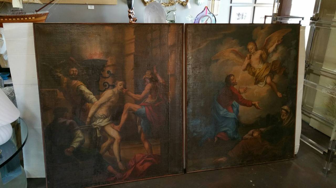 Impressive Set of Two 16th Century Religious Paintings