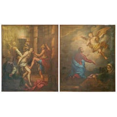 Impressive Set of Two 16th Century Religious Paintings