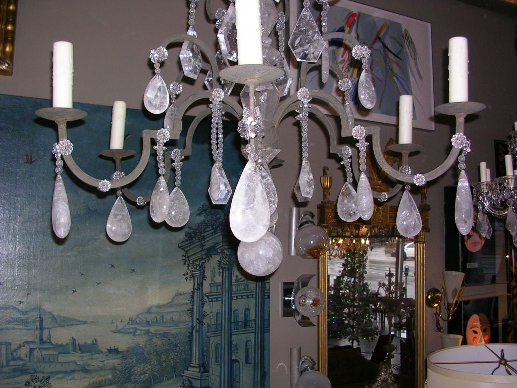 Large Rock Crystal Spider Chandelier