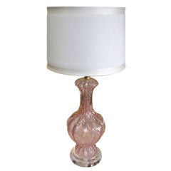 Single Pink Vintage Murano Table Lamp
