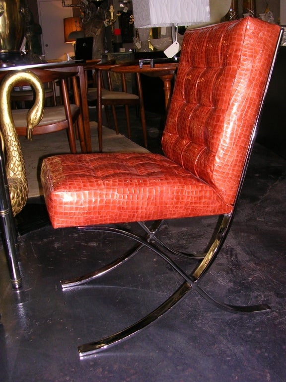 Set of 4 Vintage Italian Mini Barcelona Chairs For Sale at 1stdibs Set of 4 Vintage Italian Mini Barcelona Chairs For Sale at 1stdibs