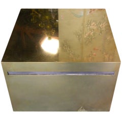 Magic Cube Brass Side Table by Gabriella Crespi