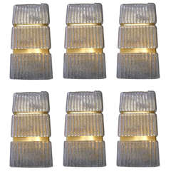 Fantastic Set of Six Mazzega Wall Sconces