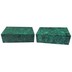 Impressive Pair of Malachite Boxes