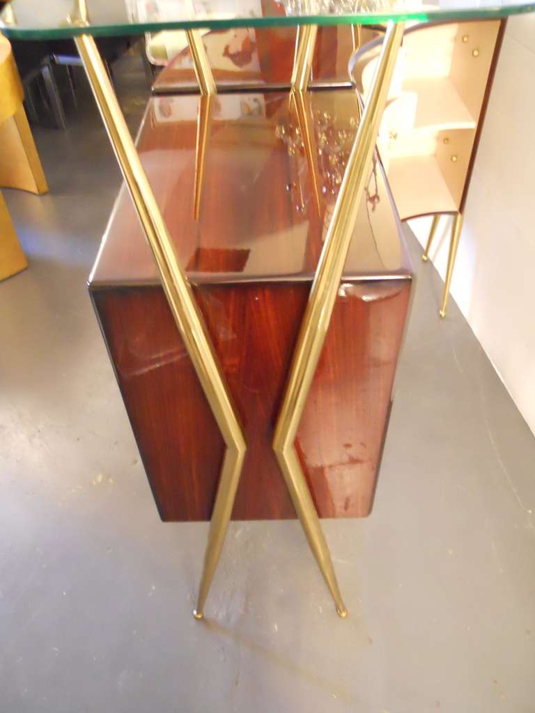 Wood Astonishing Bar and Mirrored Cabinet in the Style of Gio Ponti
