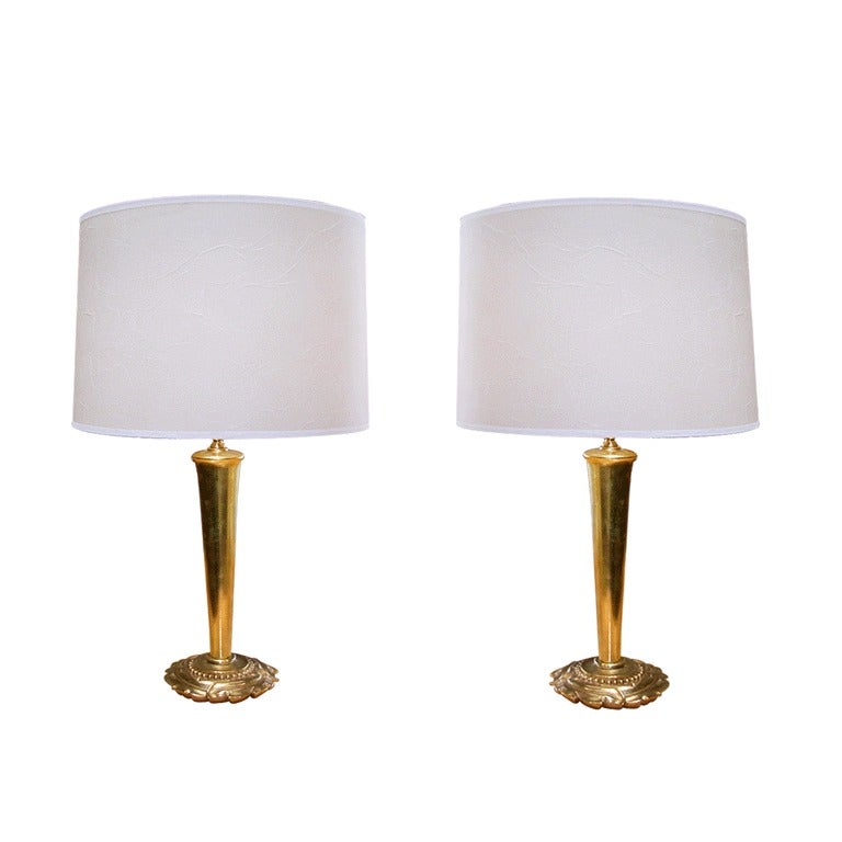 Pair of Gold Leaf Cannes Lamps by Bryan Cox
