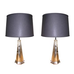 Pair of White Gold St Louis Lamps by Bryan Cox