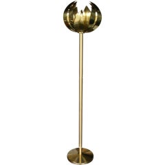 Vintage Brass Lotus Floor Lamp