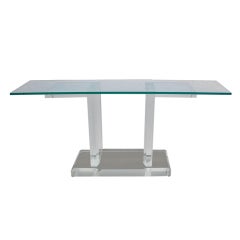 Thick Lucite Console in the Manner of Karl Springer 5