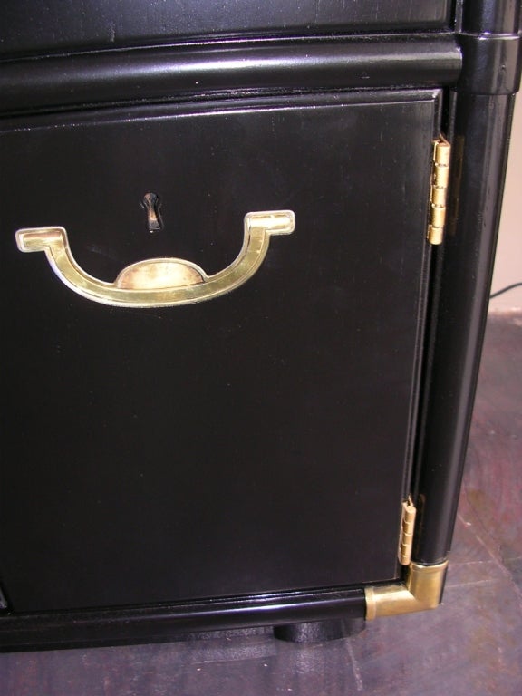 Pair of Hollywood Regency Faux Bamboo Nightstands In Excellent Condition In Los Angeles, CA