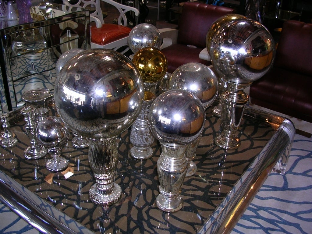 American Large Collection of Mercury Glass Objects