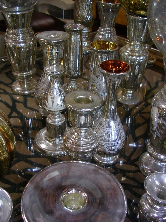 Large Collection of Mercury Glass Objects 2