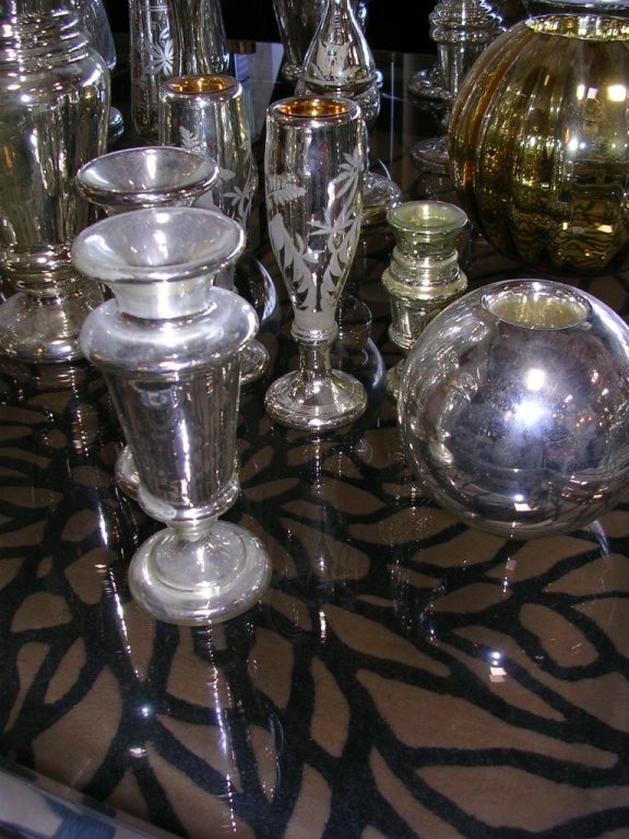 Large Collection of Mercury Glass Objects 3