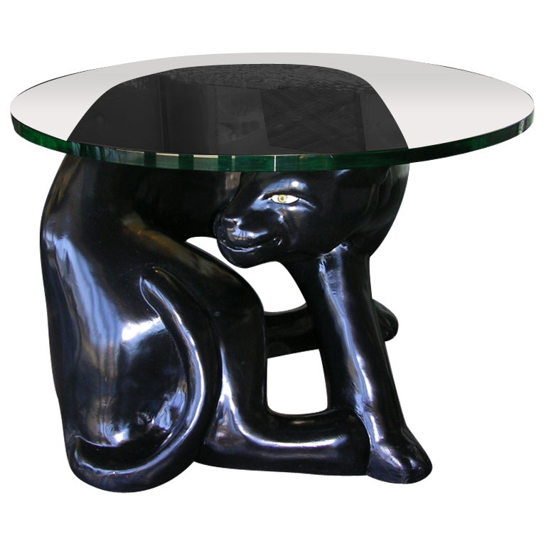 Unique Vintage  Panther Side Table