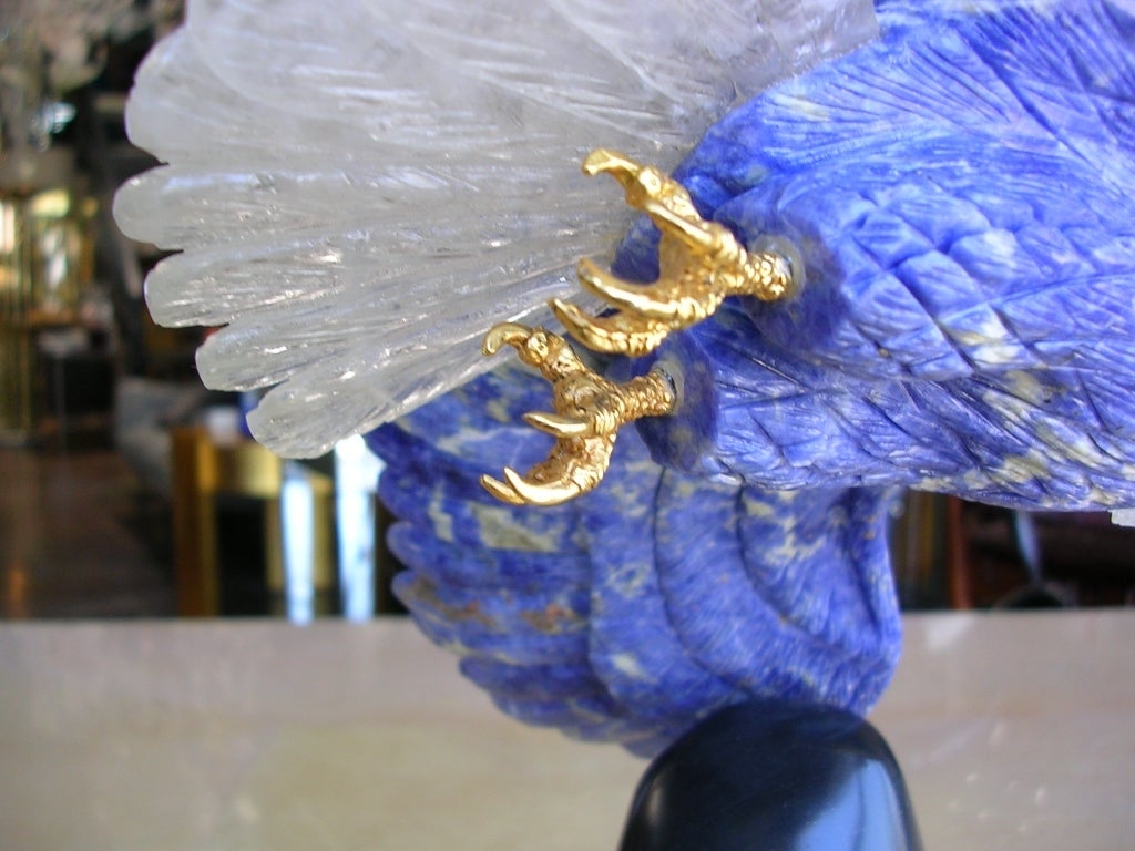 Lapiz & Rock Crystal Eagle Sculpture 1