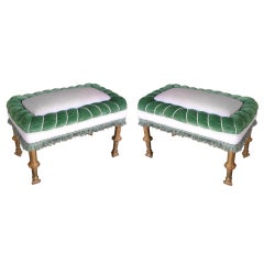 Pair of 19th Century Gilded  Italian Benches