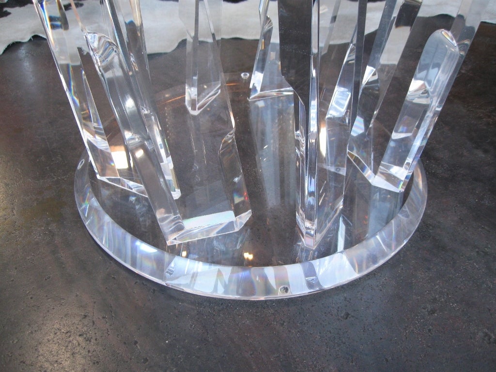 American Lucite Iceberg Table in the Style of  Charles Hollis Jones